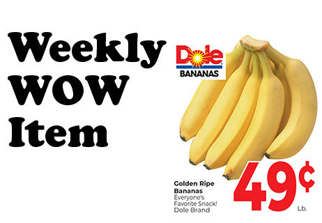 Bananas 0.49 cent a LB