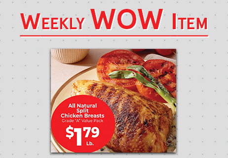 All natural split chicken Breast $1.79 Lb.